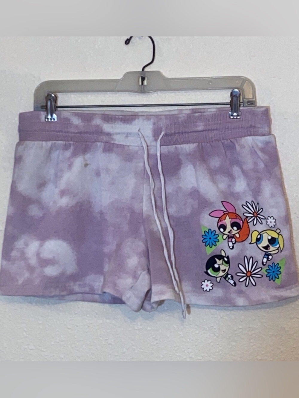 Powerpuff Girls Lavender Tie-Dye Hoodie with Graphic Size L